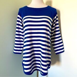 Jeanne Pierre Women’s Striped Sweater Blue/White Size M
